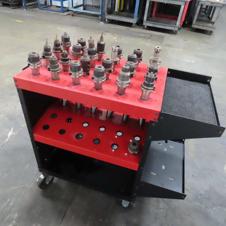 Huot Toolscoot 48 Spot B40 Taper Tool Holder Cart W/ 37 Misc. Tools