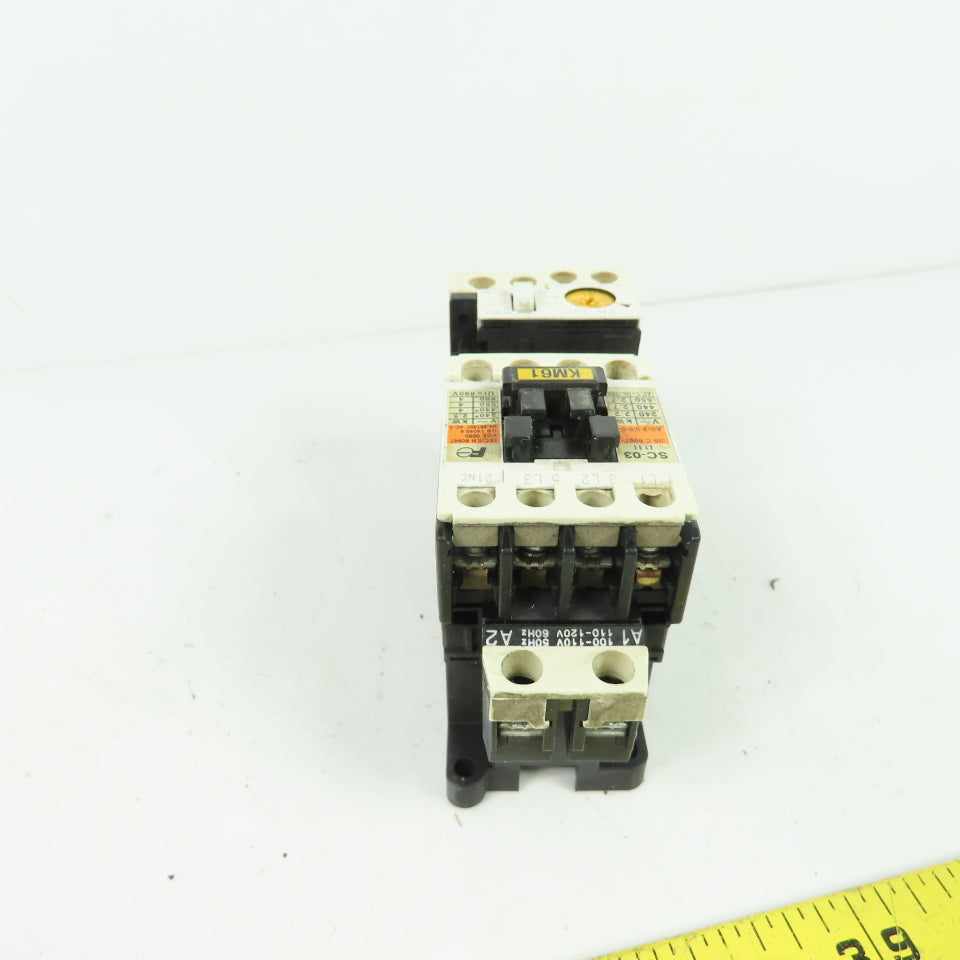 Fuji SC-03 3-Pole Magnetic Contactor W/ TR-0N 0.95-1.45A Overload Relay