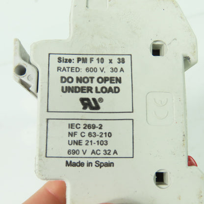 DF Electric 480032 PMF 10x38 32A 3-Pole DIN Rail Fuse Holder 690V Lot Of 2