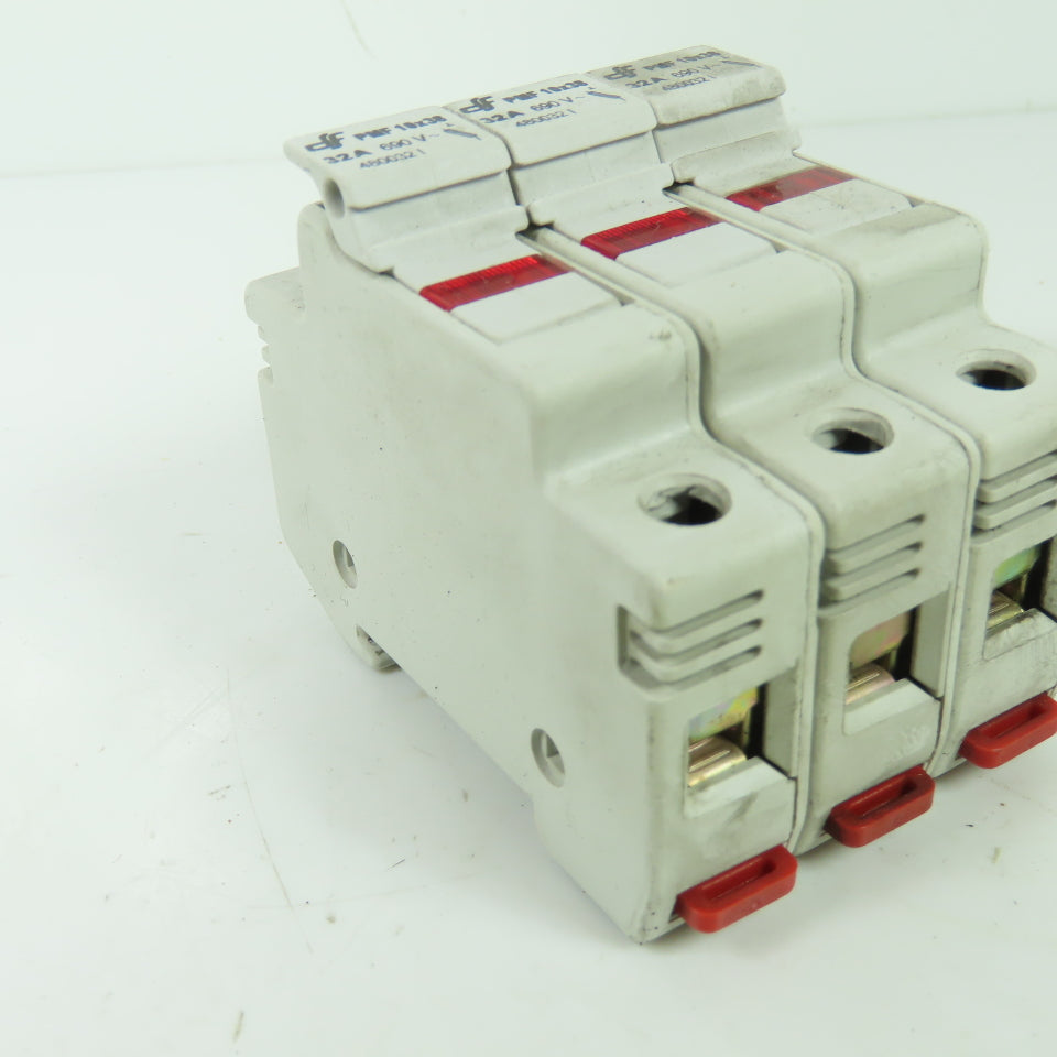 DF Electric 480032 PMF 10x38 32A 3-Pole DIN Rail Fuse Holder 690V Lot Of 2