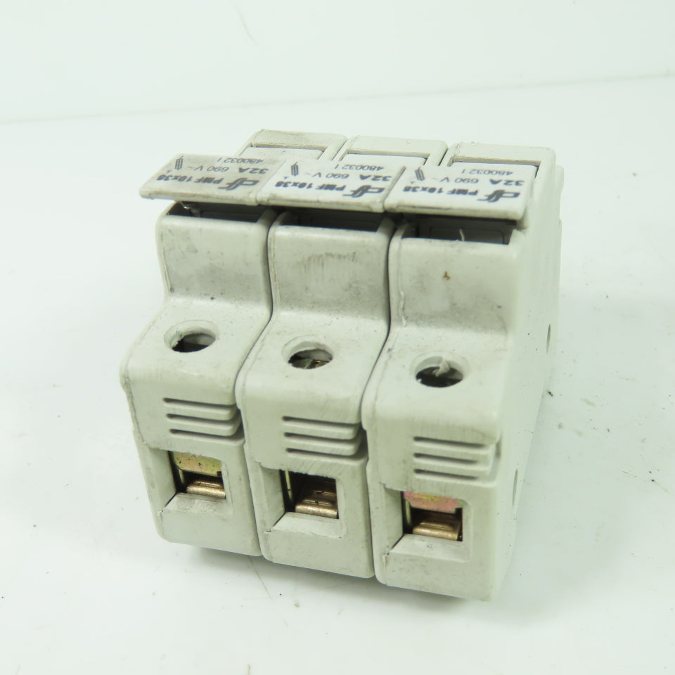 DF Electric 480032 PMF 10x38 32A 3-Pole DIN Rail Fuse Holder 690V Lot Of 2