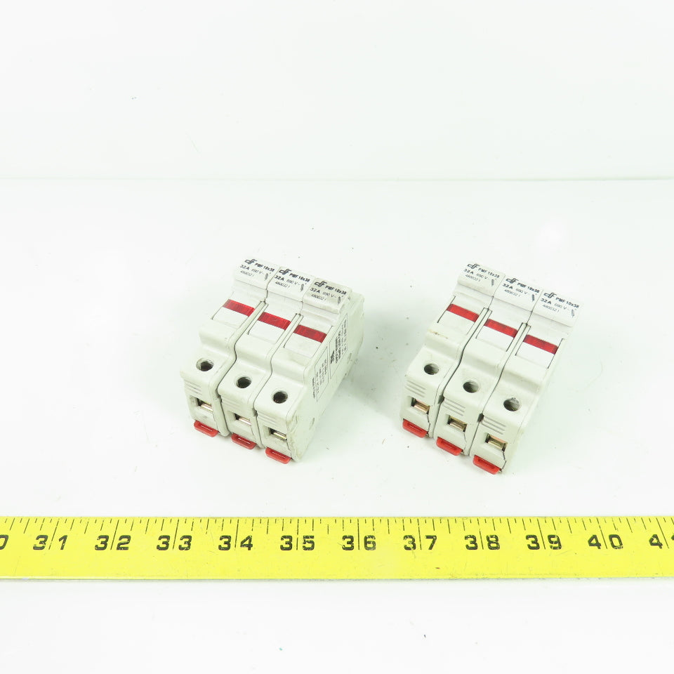 DF Electric 480032 PMF 10x38 32A 3-Pole DIN Rail Fuse Holder 690V Lot Of 2
