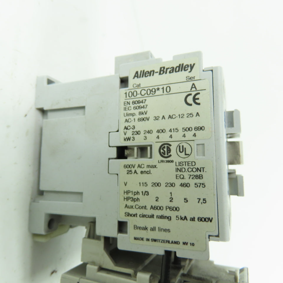 Allen-Bradley 100-C09*10 Ser A 3-Pole Contactor W/1.0-2.9A Overload Relay 120VAC