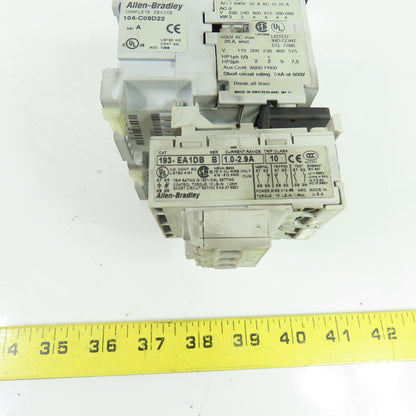 Allen-Bradley 104-C09D22 Reversing Contactor W/ 1.0-2.9A Overload Relay 120VAC