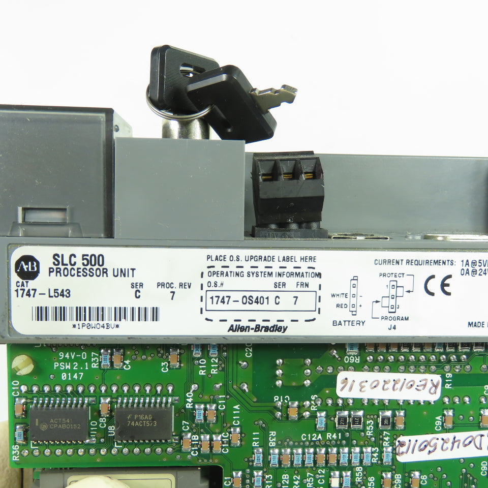 Allen-Bradley 1747-L543 SLC 5/04 Ser C Rev 7 CPU Processor Unit 1747-OS401 C/8