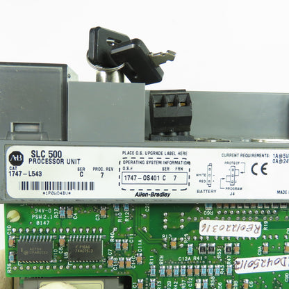 Allen-Bradley 1747-L543 SLC 5/04 Ser C Rev 7 CPU Processor Unit 1747-OS401 C/8