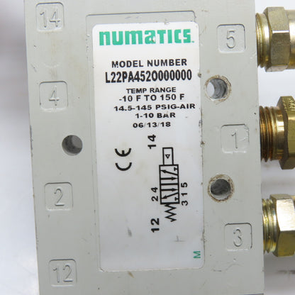 Numatics L22PA4520000000 L2 Series Solenoid Valve 145PSIG