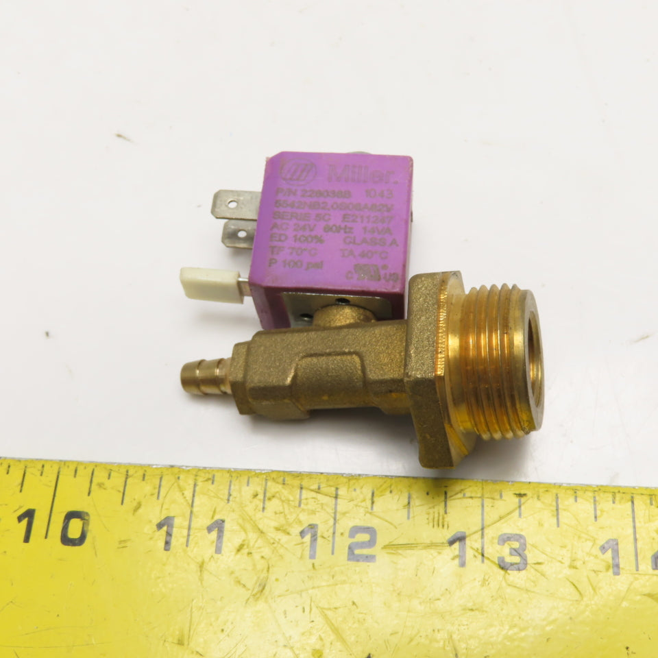 Miller 5542NB2,0S08A82V 228036B Gas Solenoid Valve 24VAC 60Hz 14VA 100psi