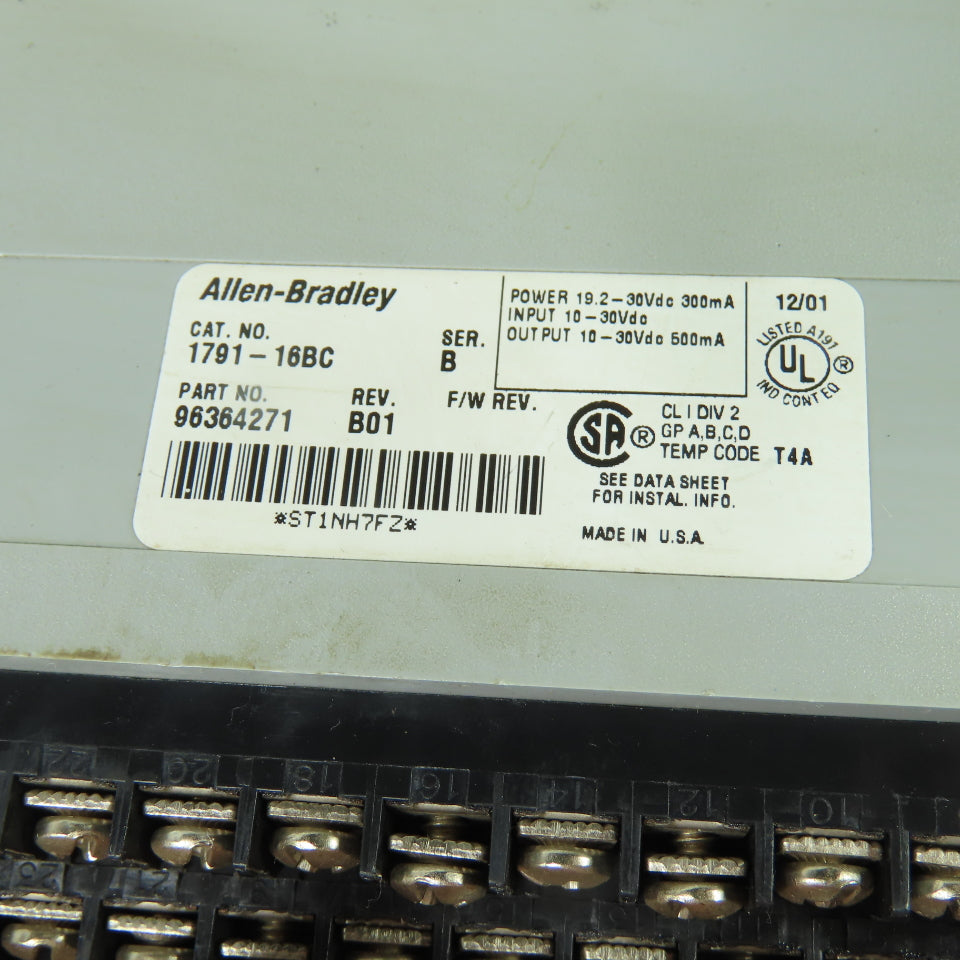 Allen-Bradley 1791-16BC I/O Block Module 24VDC IN/OUT Ser B Rev B01