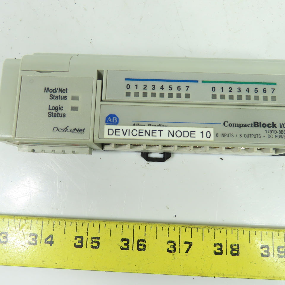 Allen-Bradley 1791D-8B8P CompactBlock I/O DeviceNet 8-Input 8-Output Module SerD