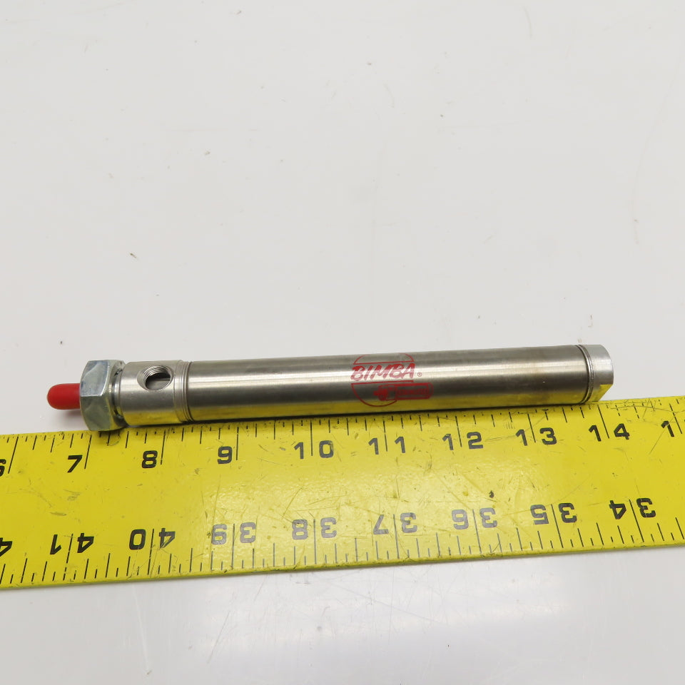 Bimba NRM-044-D 1/2" Bore 4" Stroke Non-Rotating Stainless Steel Air Cylinder
