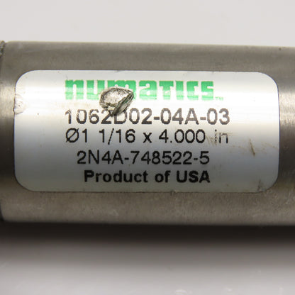Numatics 1062D02-04A-03 1-1/16" Bore 4" Stroke Magnetic Piston Air Cylinder