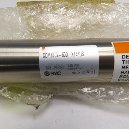 SMC CDM2B32-600-X142US Stainless Steel Air Cylinder 145 psi