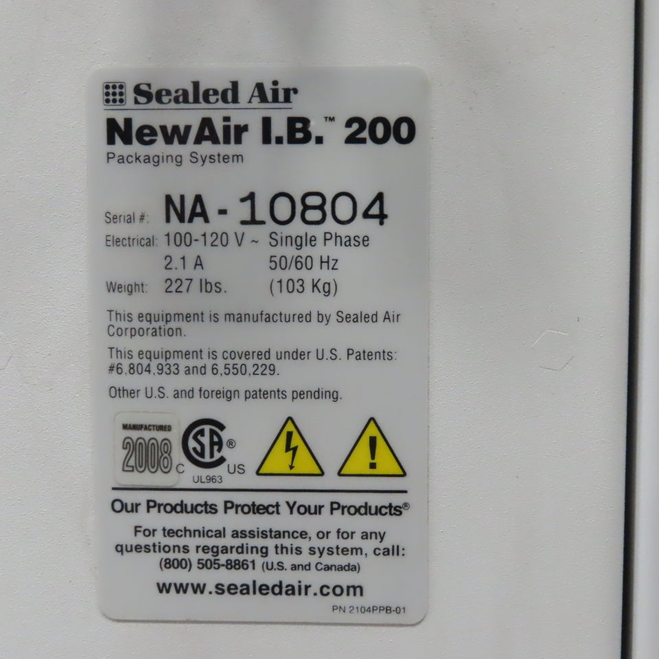 Sealed Air NewAir I.B. 200 110V 1Ph Bubble Wrap Maker W/ Roll Winder