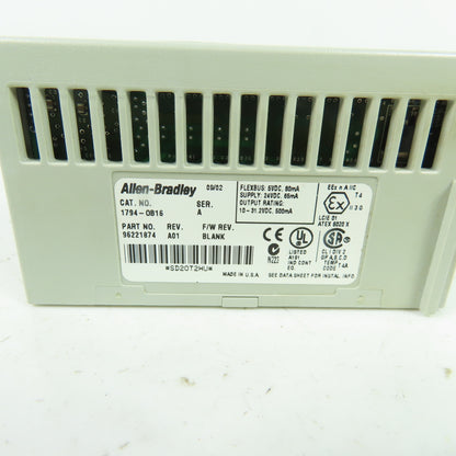 Allen-Bradley 1794-OB16 24VDC 16-Point Source Output Module Ser A Rev A01