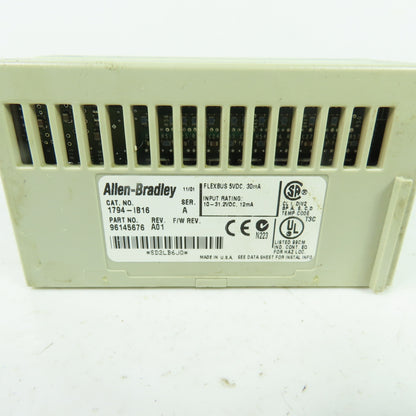 Allen-Bradley 1794-IB16 Flex I/O 24VDC 16-Point Sink Input Module Ser A Rev A01
