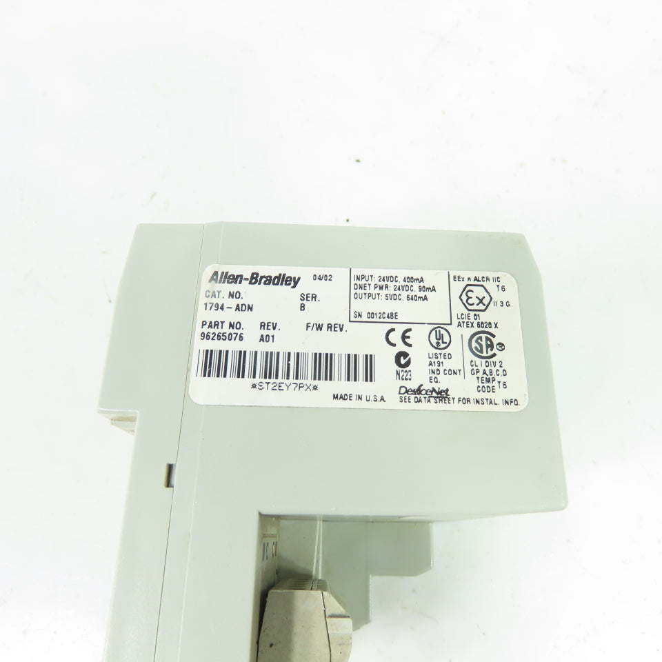 Allen-Bradley 1794-ADN Flex I/O DeviceNet Adapter 24VDC Ser B Rev A01