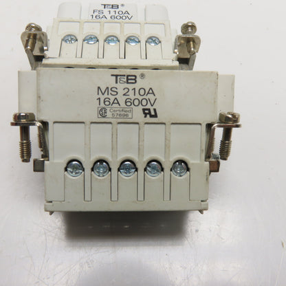 Thomas & Betts FS 110A MS 210A 10-Pin Heavy Duty Connector Insert Set 16A 600V