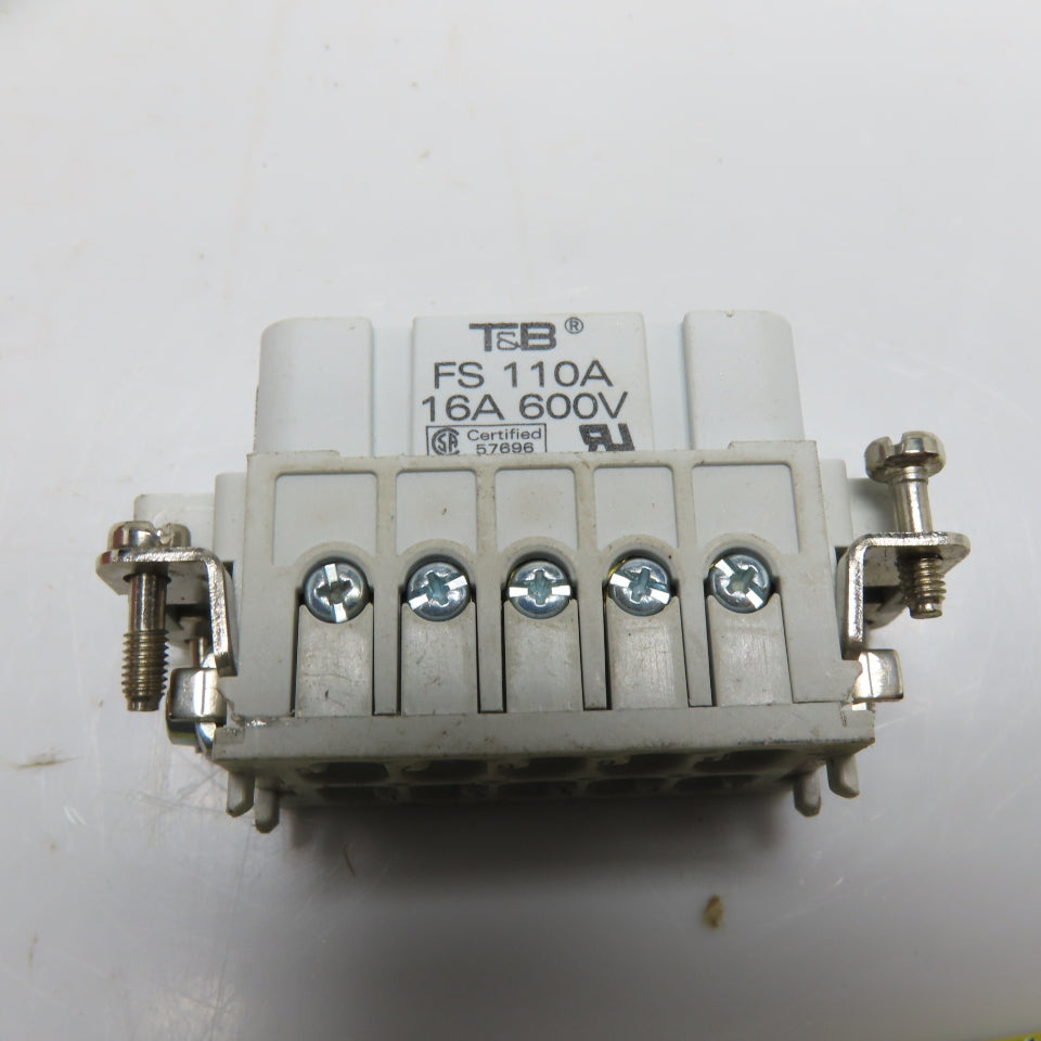 Thomas & Betts FS 110A MS 210A 10-Pin Heavy Duty Connector Insert Set 16A 600V