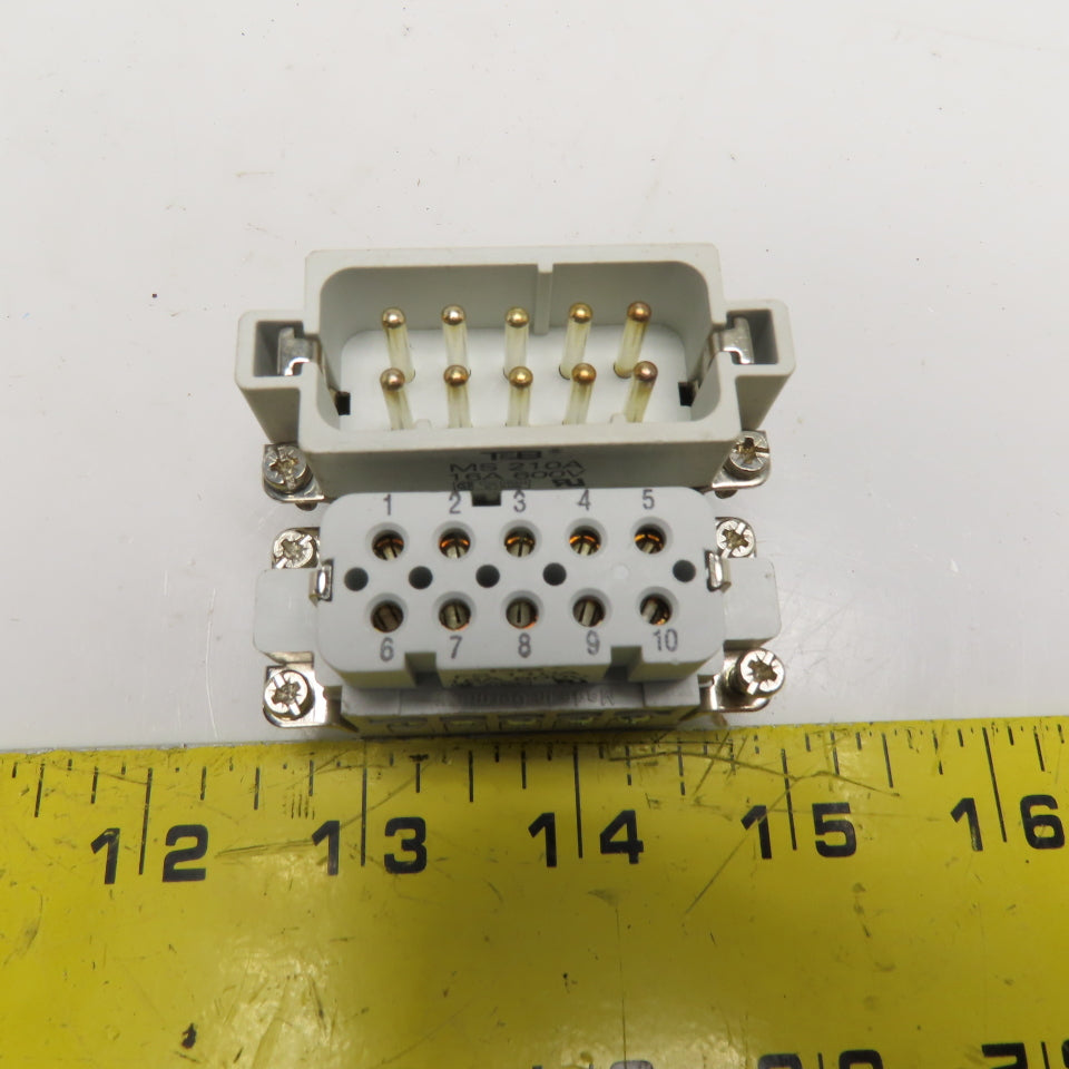 Thomas & Betts FS 110A MS 210A 10-Pin Heavy Duty Connector Insert Set 16A 600V