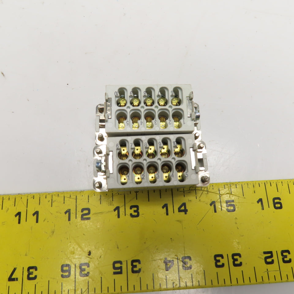 Thomas & Betts FS 110A MS 210A 10-Pin Heavy Duty Connector Insert Set 16A 600V