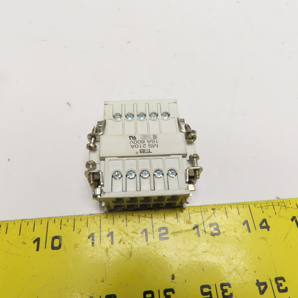 Thomas & Betts FS 110A MS 210A 10-Pin Heavy Duty Connector Insert Set 16A 600V