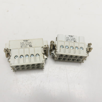 Thomas & Betts FS 110A MS 210A 10-Pin Heavy Duty Connector Insert Set 16A 600V