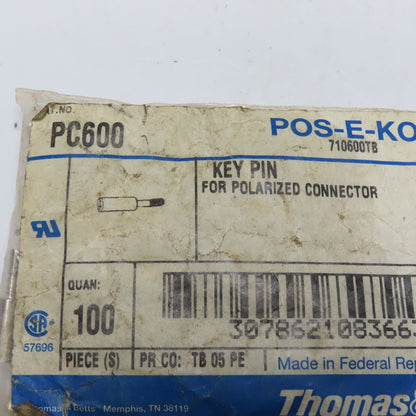 Thomas & Betts 710600TB PC600 Keying Pin for POS-E-KON Connectors Lot Of 94
