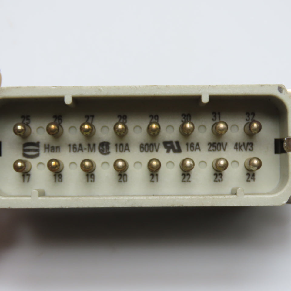 Harting Han 16A-M 16-Pin Male Insert Connector 600V 10A 250V 16A