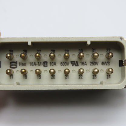 Harting Han 16A-M 16-Pin Male Insert Connector 600V 10A 250V 16A