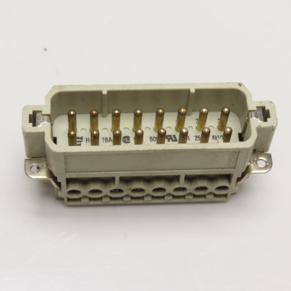 Harting Han 16A-M 16-Pin Male Insert Connector 600V 10A 250V 16A