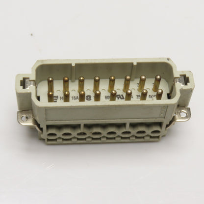 Harting Han 16A-M 16-Pin Male Insert Connector 600V 10A 250V 16A