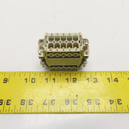 Harting Han 10A 10-Pin Male and Female Insert Set 600V 10A 250V 16A
