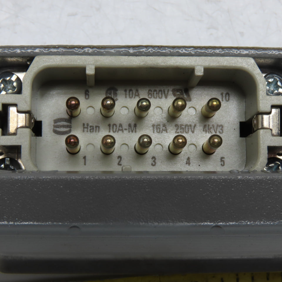 Harting 10A LB Han 10A-M 10-Pin Connector with Surface Mount Housing