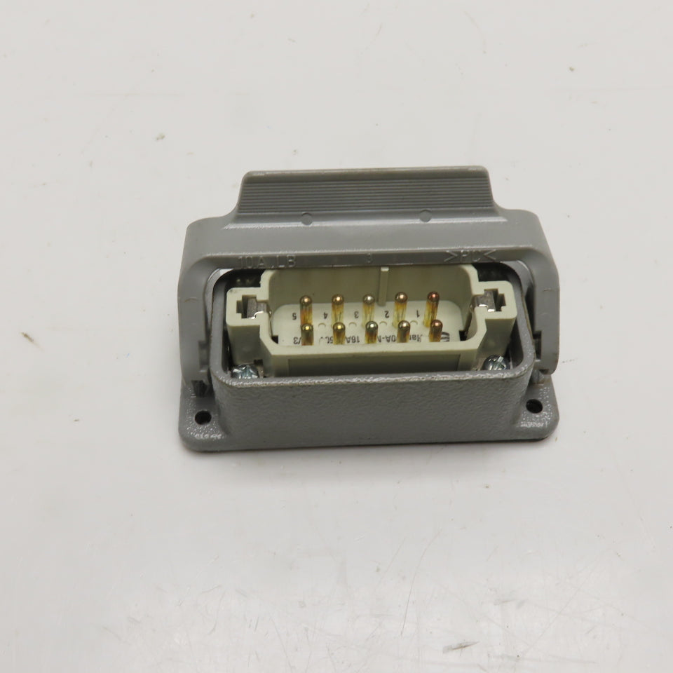 Harting 10A LB Han 10A-M 10-Pin Connector with Surface Mount Housing