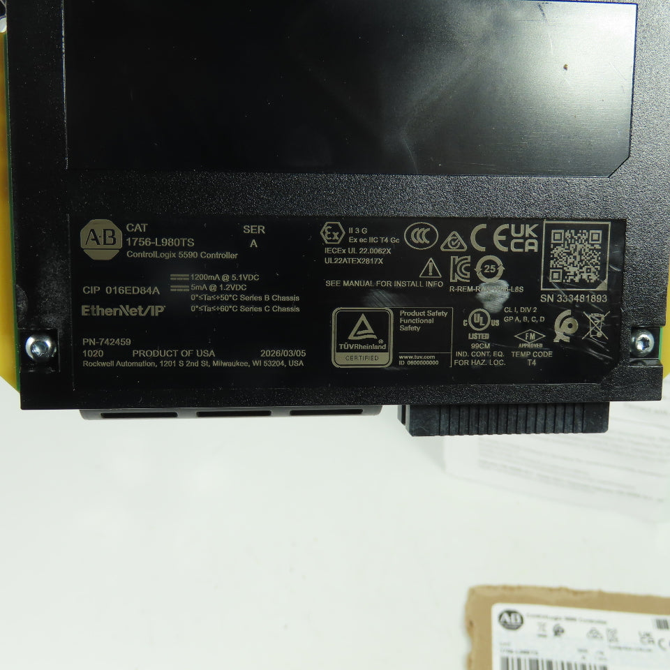 Allen-Bradley 1756-L980TS ControlLogix 5590 Controller EtherNet/IP Ser A FW1.014