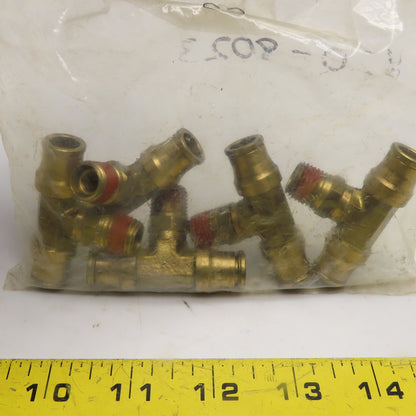 3/8" Push-to-Connect Brass Branch Tee Fitting 1/4" NPT Lot Of 5