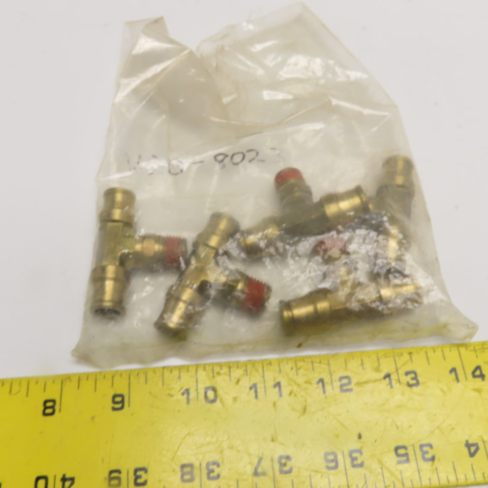 3/8" Push-to-Connect Brass Branch Tee Fitting 1/4" NPT Lot Of 5