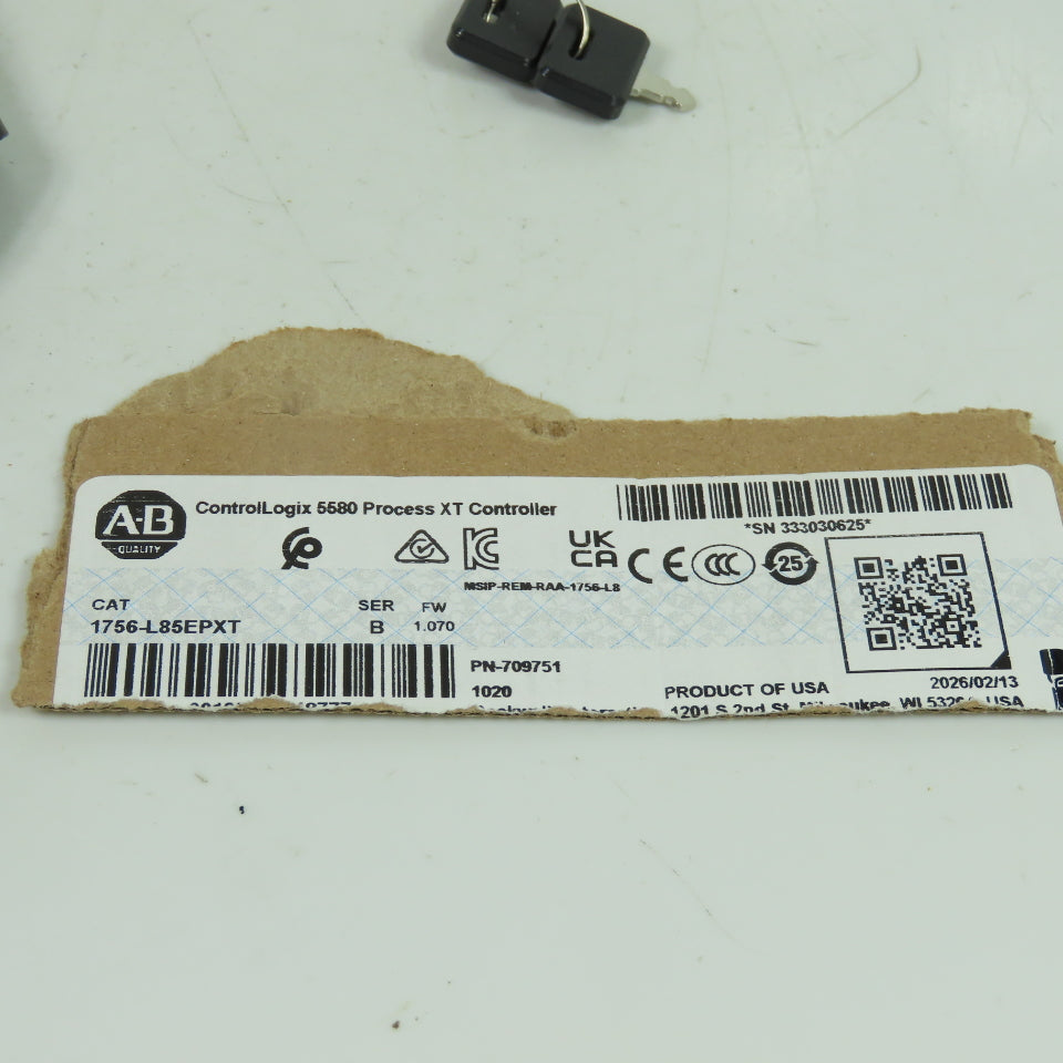 Allen-Bradley 1756-L85EPXT ControlLogix 5580 Process XT Controller Ser B FW1.070