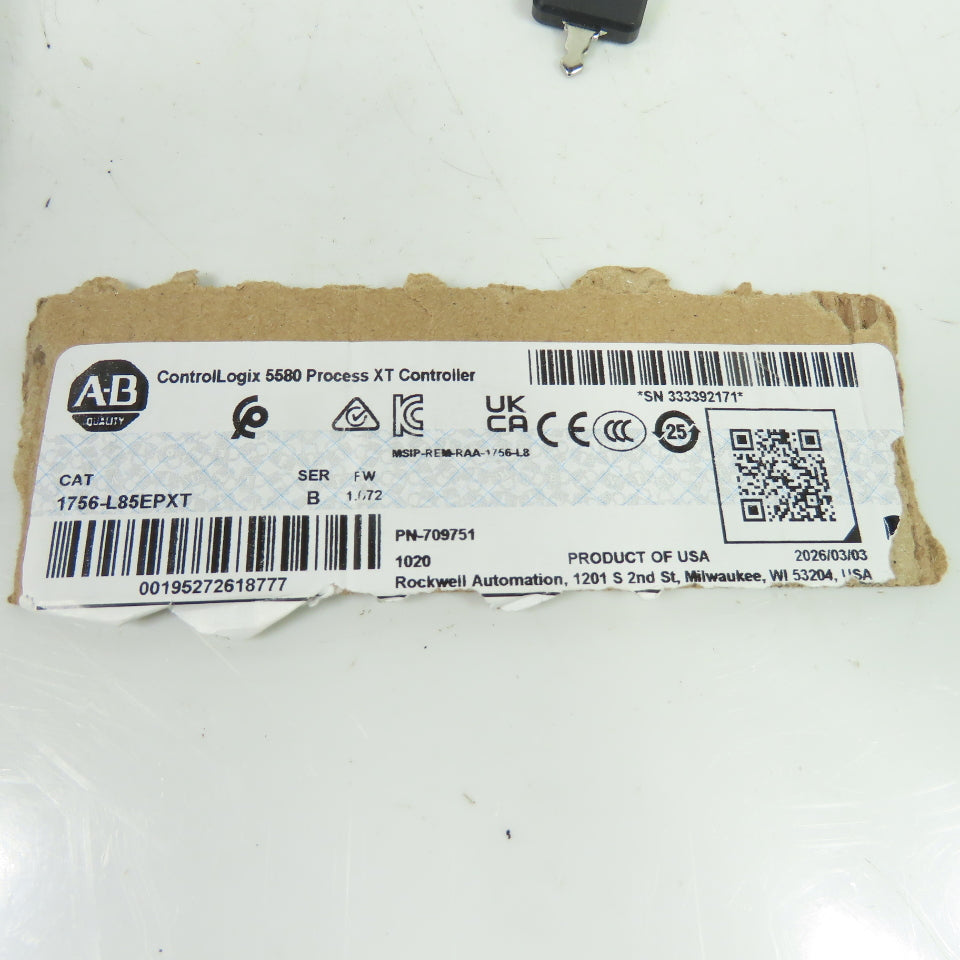 Allen-Bradley 1756-L85EPXT ControlLogix 5580 Process XT Controller Ser B FW1.072