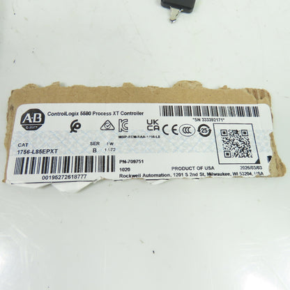 Allen-Bradley 1756-L85EPXT ControlLogix 5580 Process XT Controller Ser B FW1.072