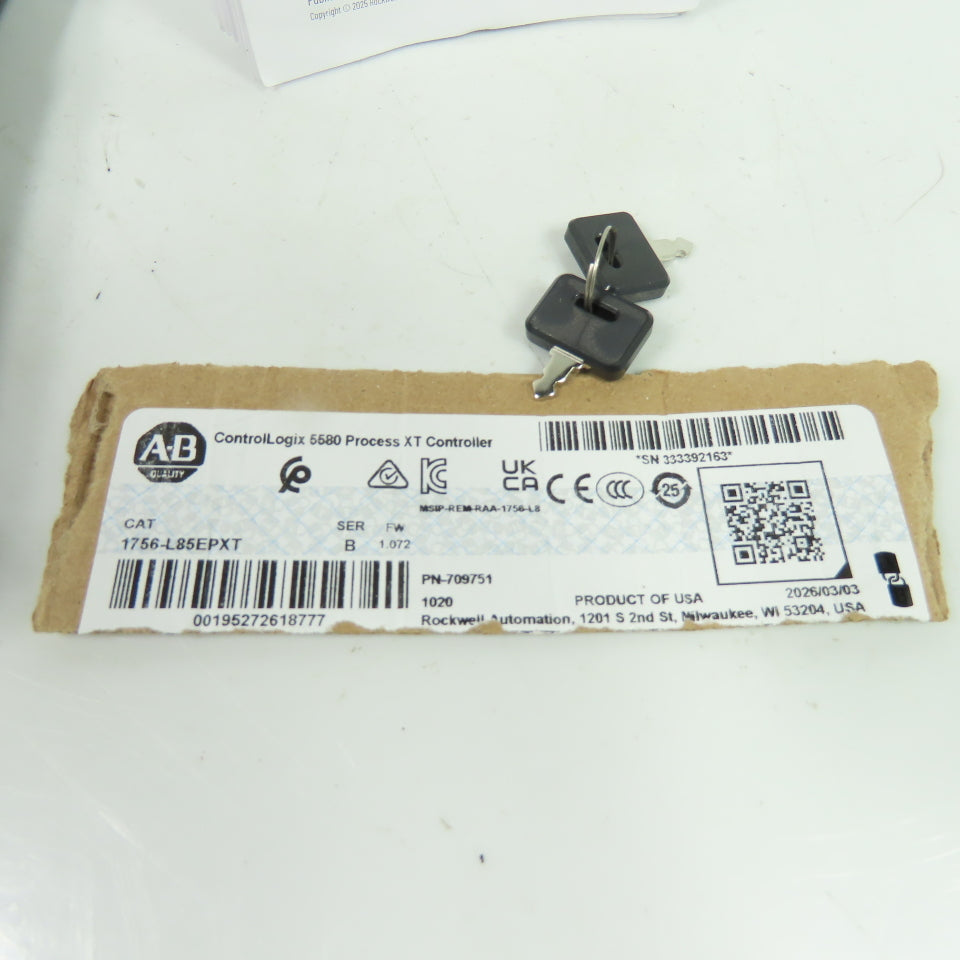 Allen-Bradley 1756-L85EPXT ControlLogix 5580 Process XT Controller Ser B FW1.072