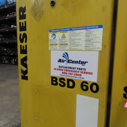Kaeser BSD 60 60Hp Rotary Screw Air Compressor 480V 3Ph 288CFM Tested