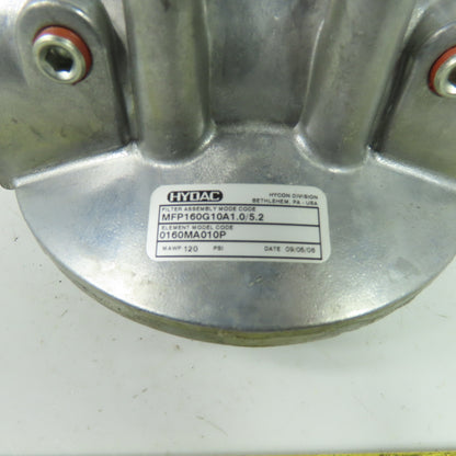 HYDAC MFP160G10A1.0/5.2 Hydraulic Filter Assembly Head 120 PSI 1-1/4" NPT
