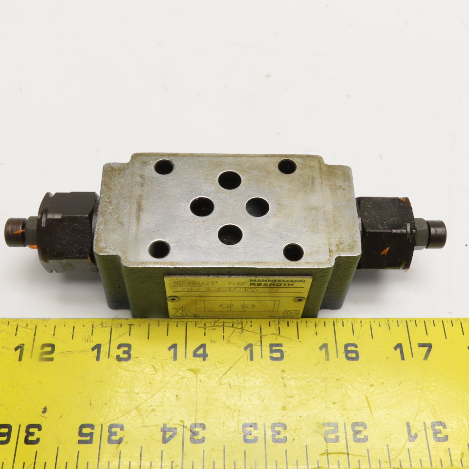 Rexroth 00481623 Z2FS 6-2-42/1QV Sandwich Plate Double Throttle Check Valve