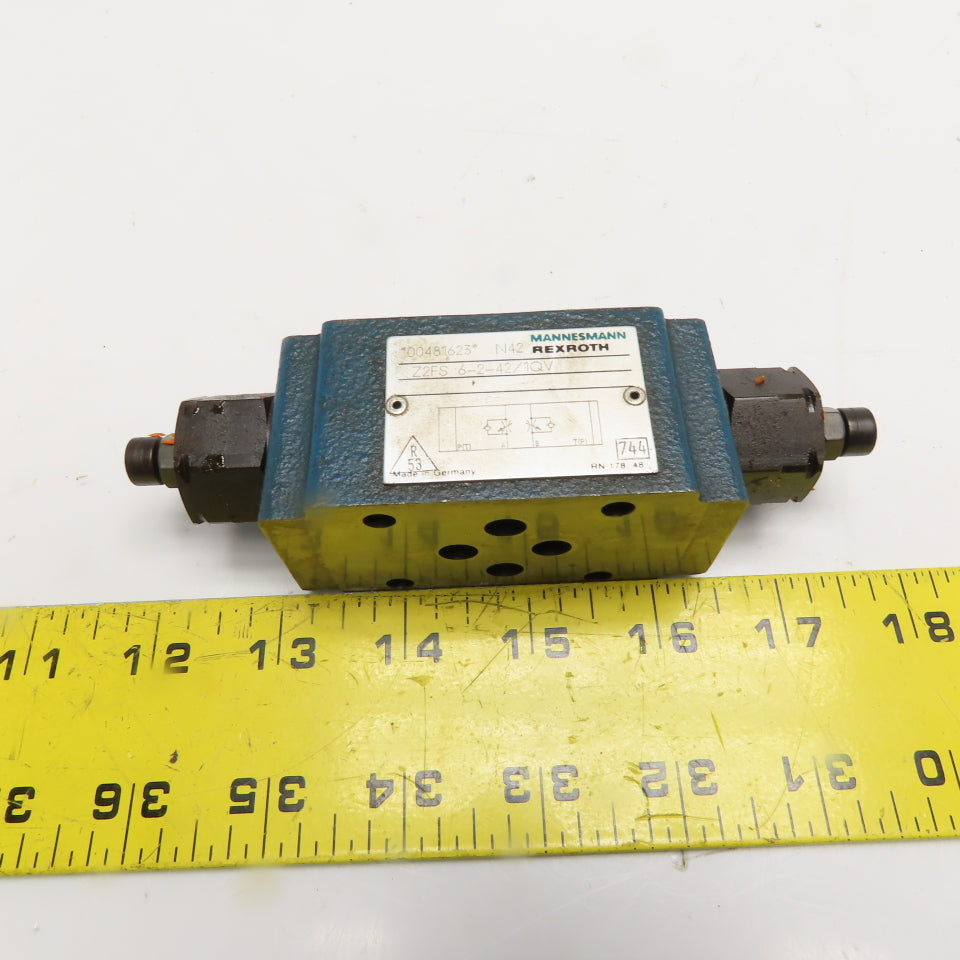 Rexroth 00481623 Z2FS 6-2-42/1QV Sandwich Plate Double Throttle Check Valve