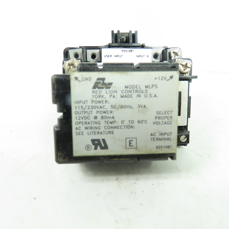 Red Lion CB5 Digital Counter W/ MLPS0000 Power Supply 115/230V In 12VDC Out