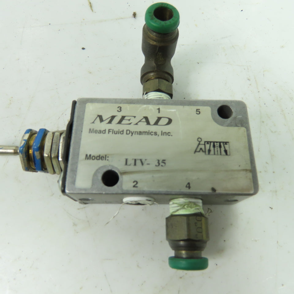 Mead LTV-35 LTV Series Pneumatic Toggle Valve 5-Way 2-Pos 1/8" NPT