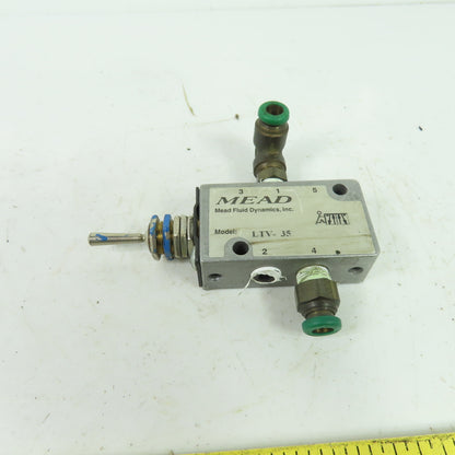 Mead LTV-35 LTV Series Pneumatic Toggle Valve 5-Way 2-Pos 1/8" NPT