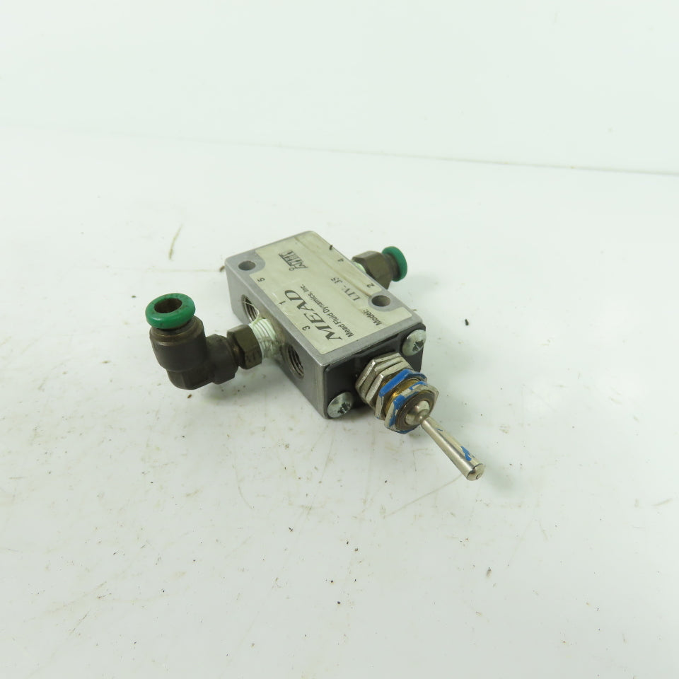 Mead LTV-35 LTV Series Pneumatic Toggle Valve 5-Way 2-Pos 1/8" NPT